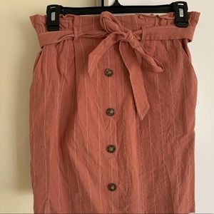 Paper bag button up skirt